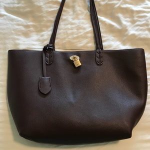 Dark Purple & Cream BCBG Tote Bag
